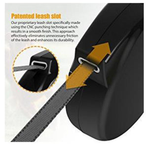 DOGNESS-Black-retractable Leash - Extends from 1'-16' for 1-90 lb Dogs