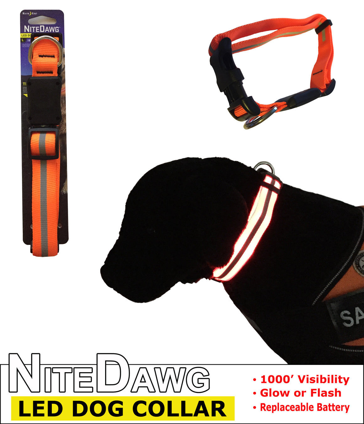 NITEDAWG - LED Safety Dog Collar