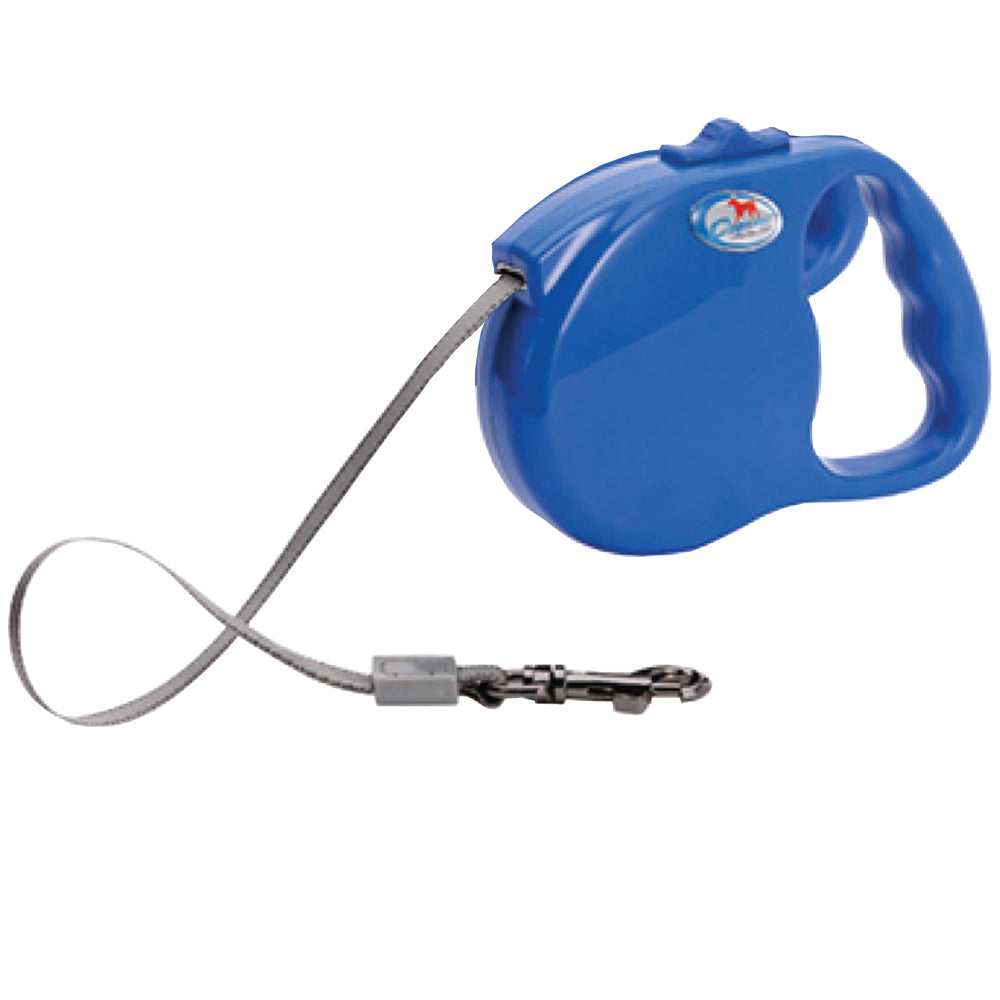 DOGNESS-Blue-retractable Leash - Extends from 1'-16' for 1-90 lb Dogs