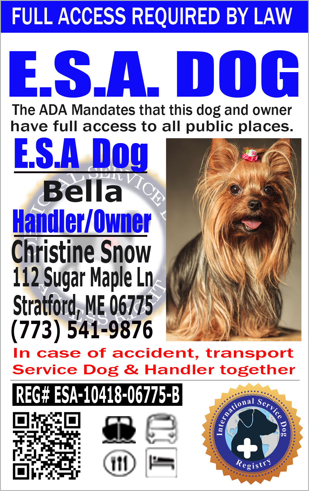 ESA Dog ID Registration