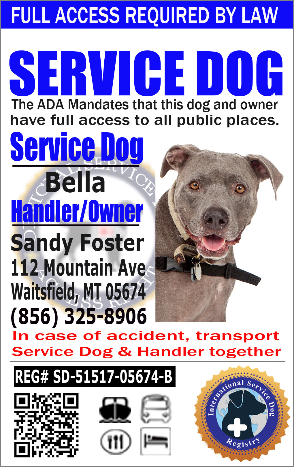 Service Dog ID Registration