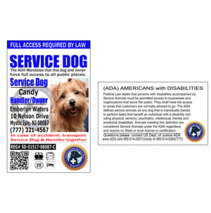 Service dog registration ID