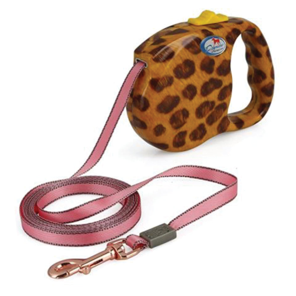 DOGNESS-Leopard-retractable Leash - Extends from 1'-16' for 1-90 lb Dogs