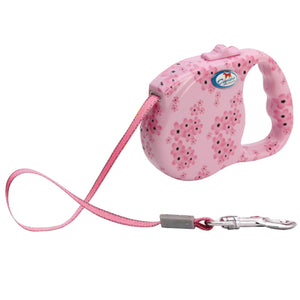 DOGNESS-Peach Blossoms-retractable Leash - Extends from 1'-16' for 1-90 lb Dogs