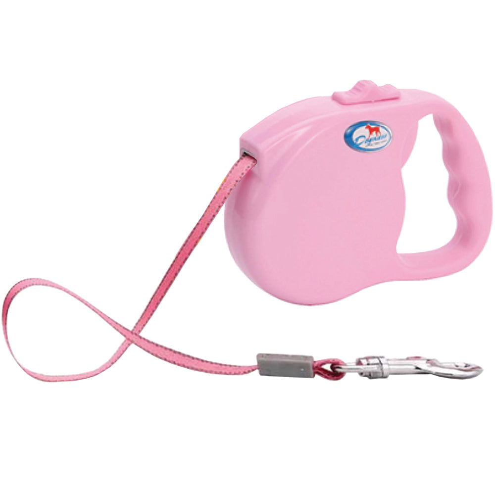 DOGNESS-Pink-retractable Leash - Extends from 1'-16' for 1-90 lb Dogs