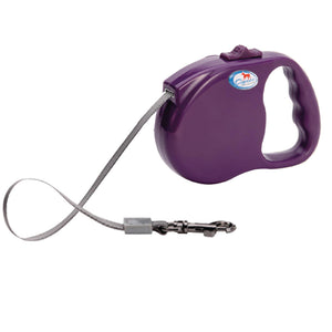 DOGNESS-Purple-retractable Leash - Extends from 1'-16' for 1-90 lb Dogs
