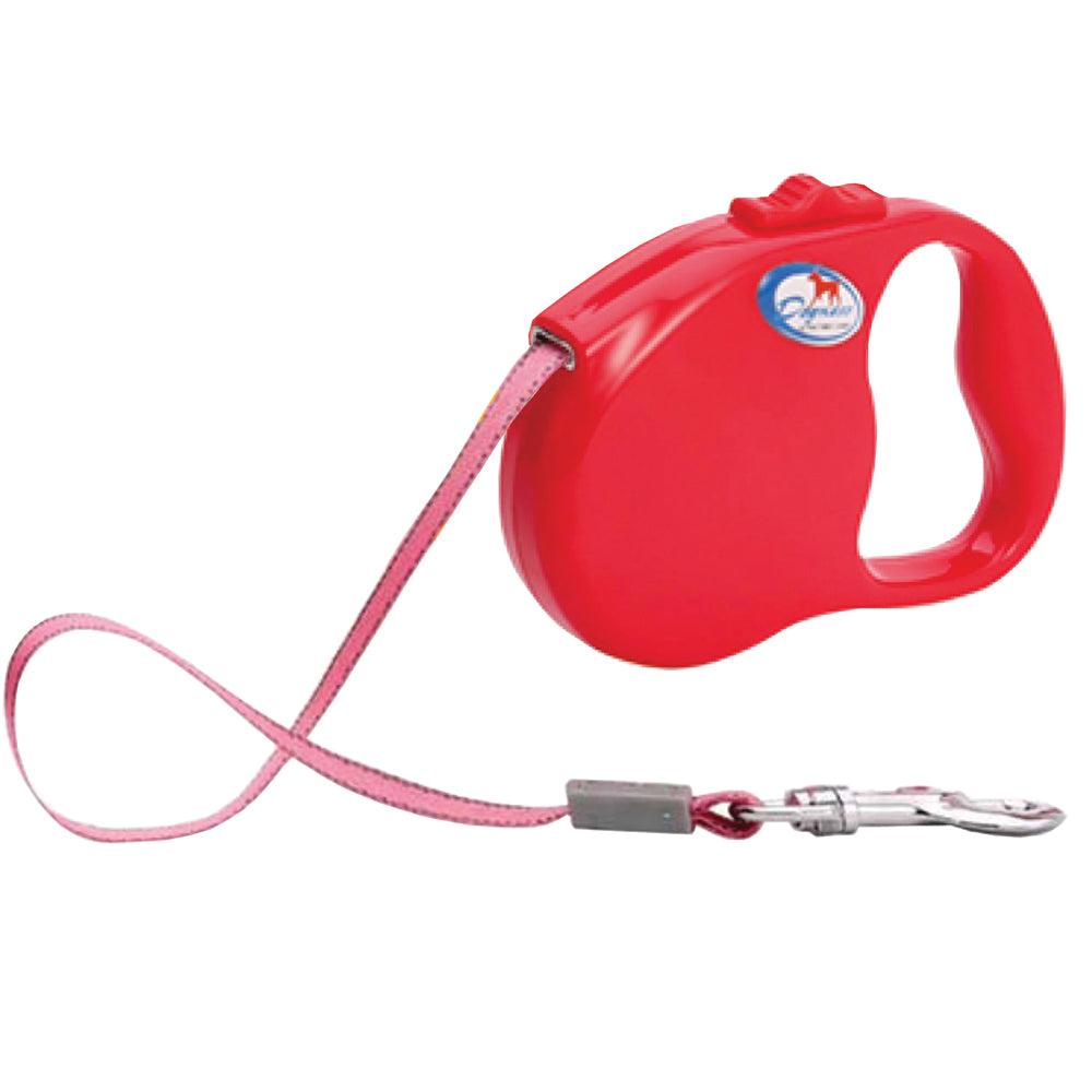 DOGNESS-Red-retractable Leash - Extends from 1'-16' for 1-90 lb Dogs