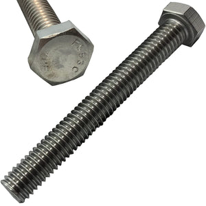 5/16"-18-4" - 304 Stainless Steel (18-8) - Hex Head Bolts - Machine Screws - Hardened Steel Bolts - Full Thread